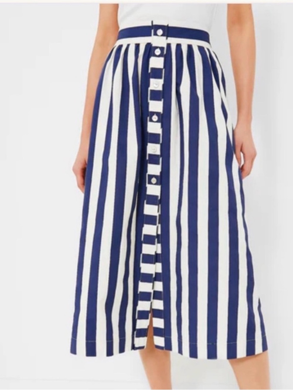 Tuckernuck Navy and White Awning Stripe Cora Skirt size small